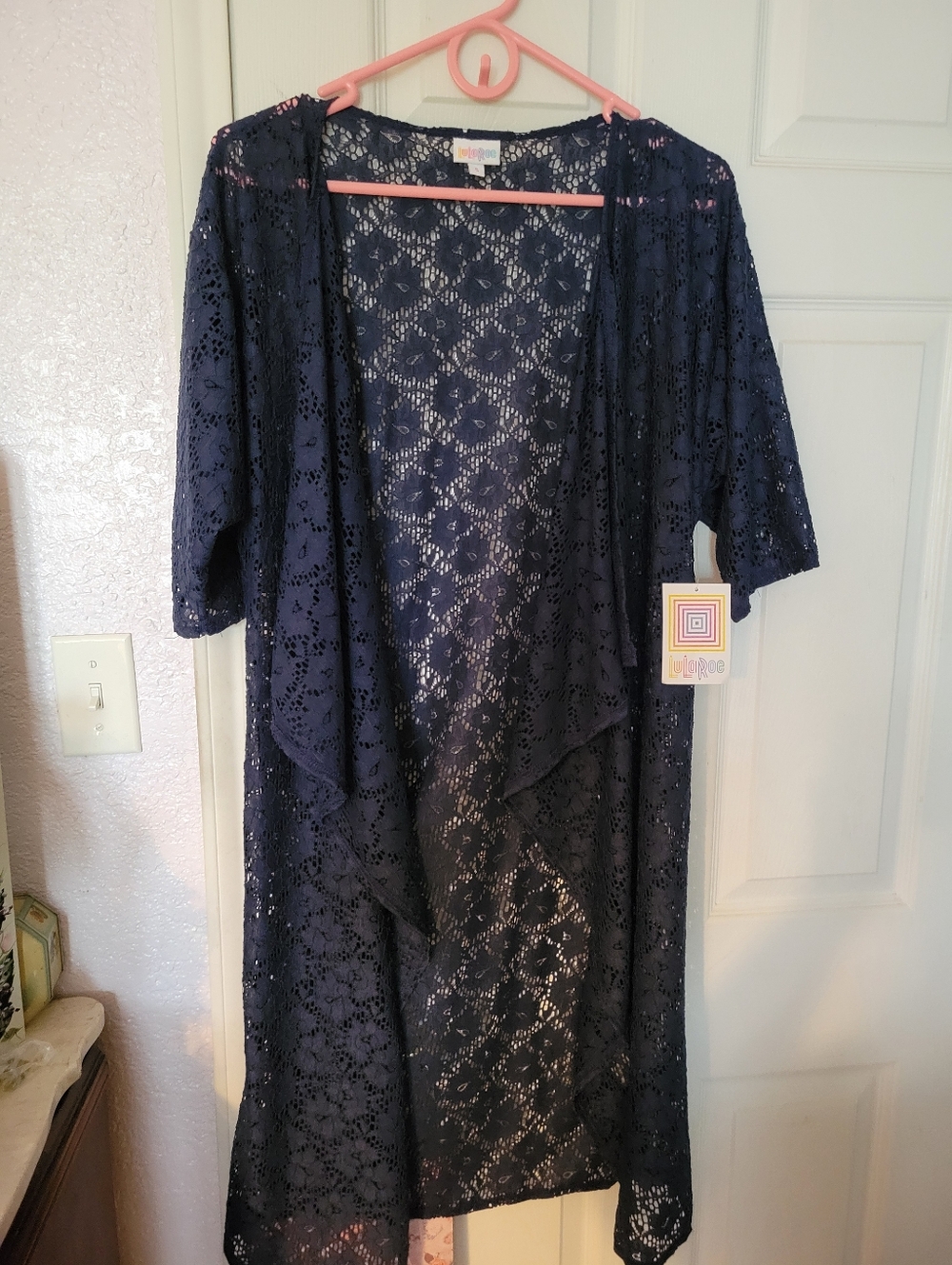 Navy Lace Duster Cover-Up